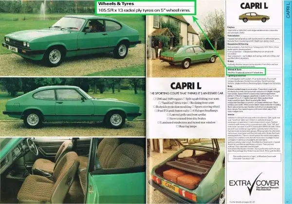 Ford Capri L Brochure 165-13 Tires